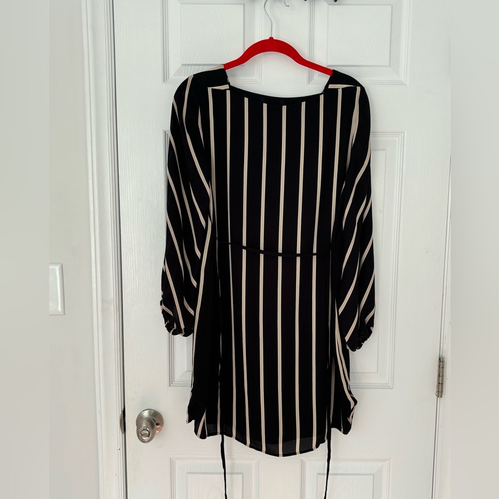 LOFT Black Strip Dress Size SP